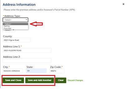 View larger screenshot of the Address Information section