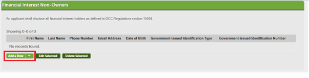 View larger screenshot of the Financial Interest Non-Owners section