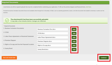 View larger screenshot for the "Add documents" section