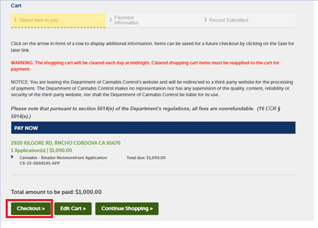 View larger screenshot of the Pay Now page
