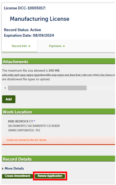 View larger screenshot of the record details screen