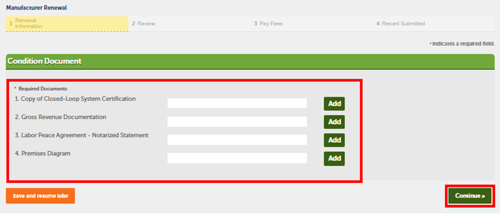 View enlarged screenshot showing where to click ‘Add’ for required documents.