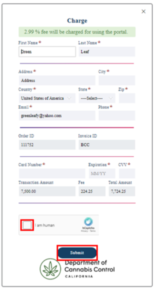 View larger image of the payment pop-up section