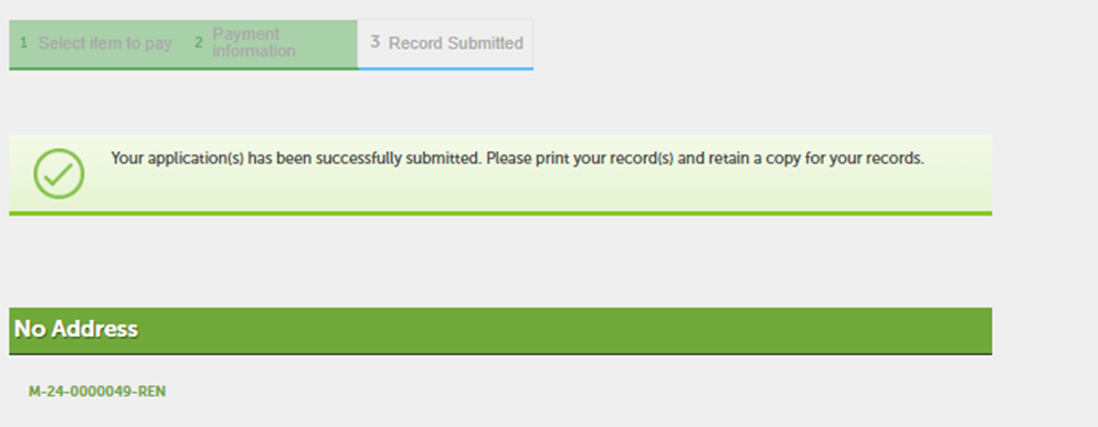 View larger image of the payment confirmation message
