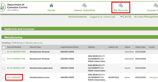 View larger image of the link to open and print your license