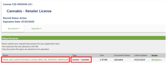 viewing the attachments