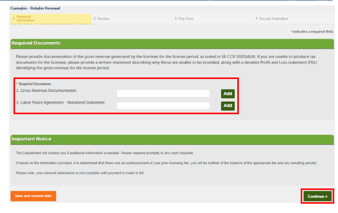 Uploading revenue and lpa documents
