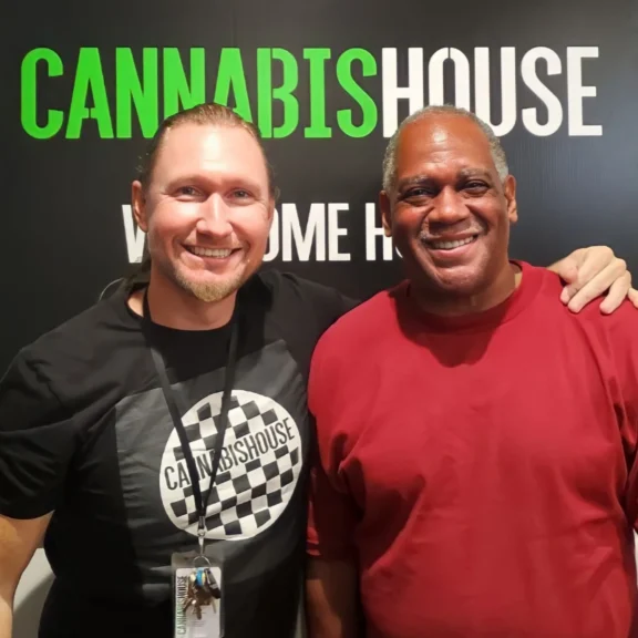 Photo of Chasom Brown (left) and Rabin Woods (right), owners of Cannabis House